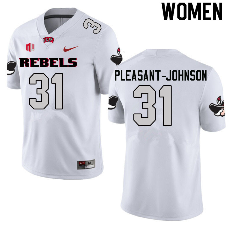 Women #31 Lacarea Pleasant-Johnson UNLV Rebels College Football Jerseys Sale-White - Click Image to Close